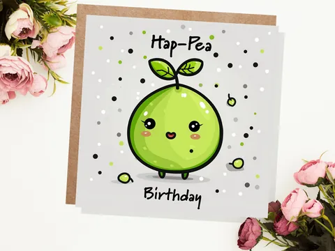 Hap-Pea Birthday Pun Card - View 3