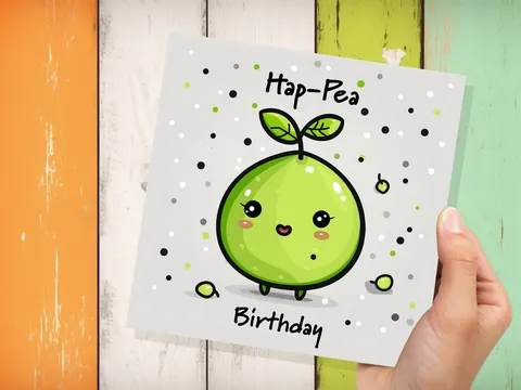 Hap-Pea Birthday Pun Card - View 8