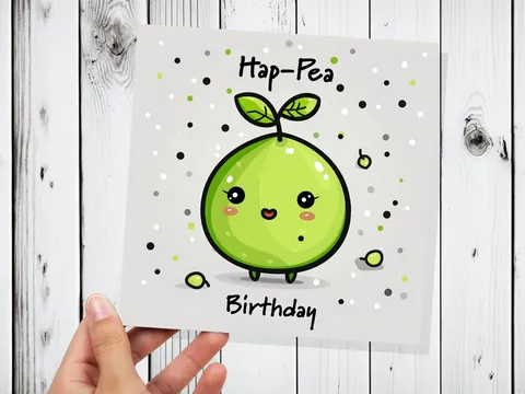 Hap-Pea Birthday Pun Card - View 7