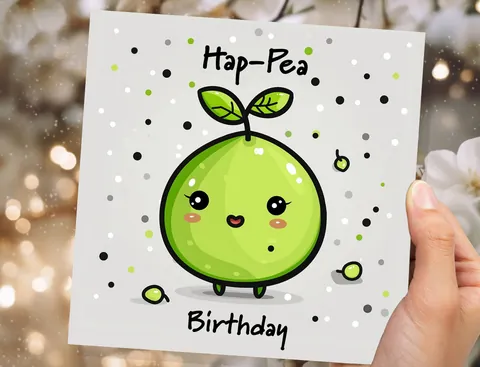 Hap-Pea Birthday Pun Card