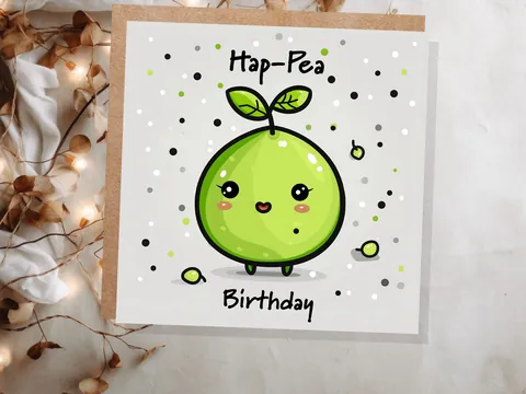 Hap-Pea Birthday Pun Card - View 4