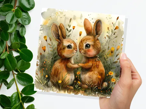 Bunny Couple Anniversary Card