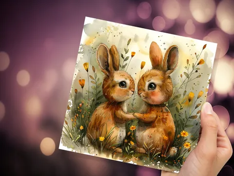 Bunny Couple Anniversary Card - View 8