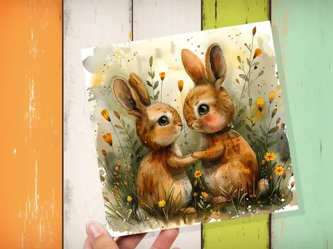 Bunny Couple Anniversary Card - View 6