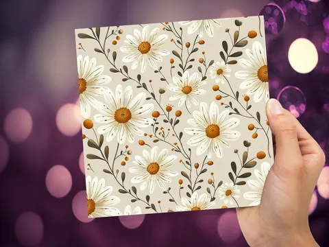 White Daisy Floral Card