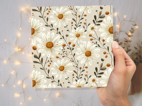 White Daisy Floral Card - View 9