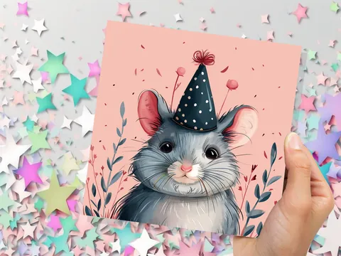 Cute Chinchilla Birthday Card - View 3