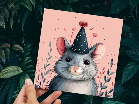 Cute Chinchilla Birthday Card