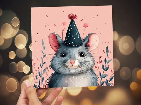 Cute Chinchilla Birthday Card - View 7