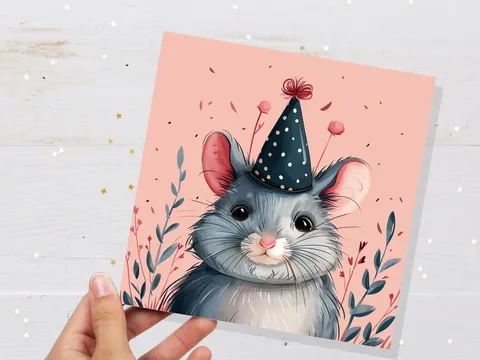 Cute Chinchilla Birthday Card - View 2