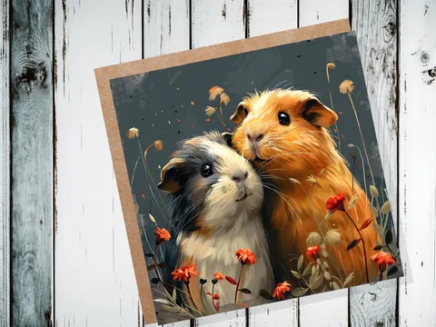 Guinea Pig Thank You Card – Pet Portrait - View 3