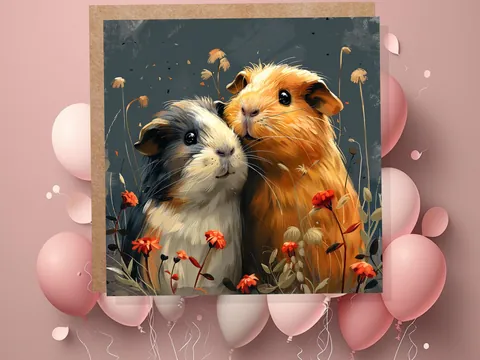 Guinea Pig Thank You Card – Pet Portrait - View 2