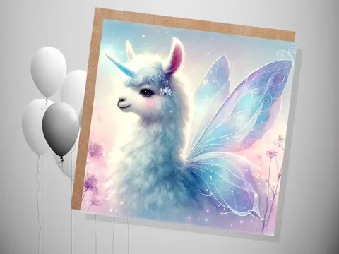 Unicorn Llama Greeting Card - View 3