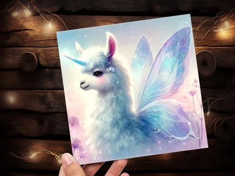 Unicorn Llama Greeting Card - View 4