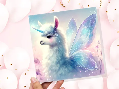 Unicorn Llama Greeting Card