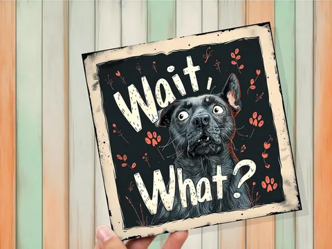 Wait, What? Funny Dog Lovers Greeting Card - View 7