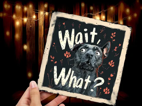 Wait, What? Funny Dog Lovers Greeting Card - View 6