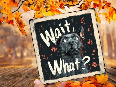 Wait, What? Funny Dog Lovers Greeting Card - View 5