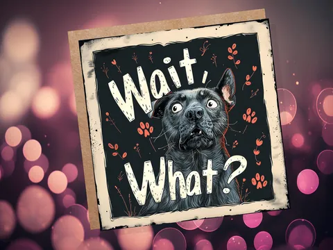 Wait, What? Funny Dog Lovers Greeting Card - View 8