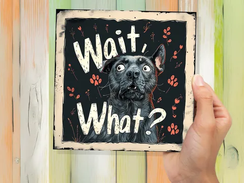 Wait, What? Funny Dog Lovers Greeting Card - View 2