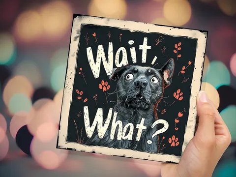 Wait, What? Funny Dog Lovers Greeting Card - View 4