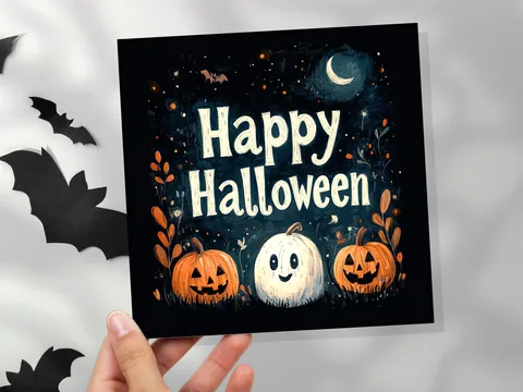 Happy Halloween Pumpkins Greeting Card