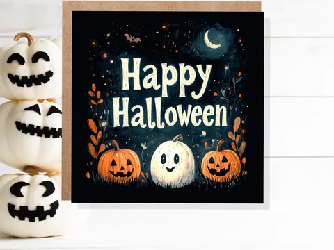 Happy Halloween Pumpkins Greeting Card - View 3