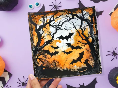 Bats Halloween Card