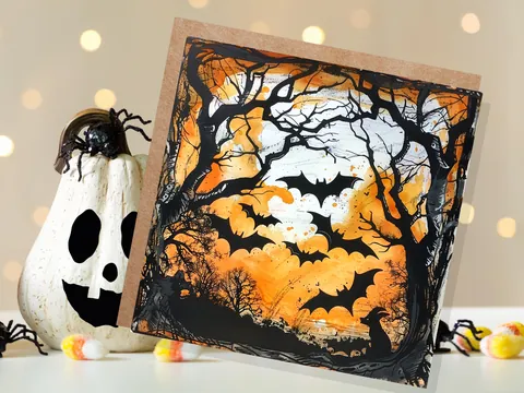 Bats Halloween Card - View 4