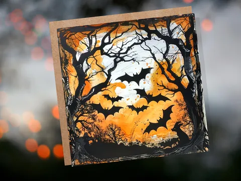 Bats Halloween Card - View 3