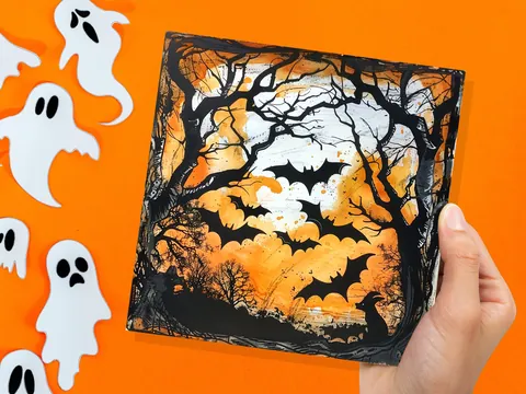 Bats Halloween Card - View 2