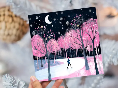 Ice Skating Christmas Card - View 7