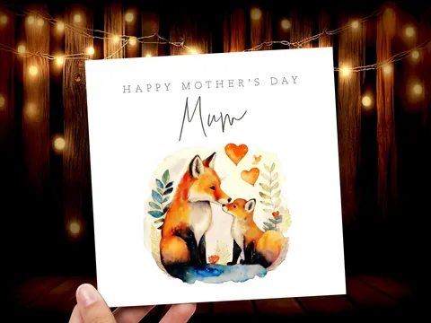 Happy Mother's Day Fox and Cub Card - View 6
