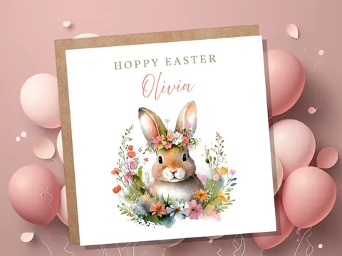 Personalised Kids Easter Bunny Card - View 6
