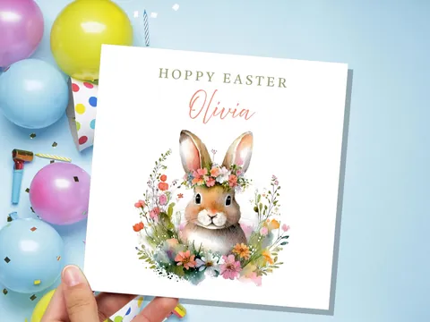 Personalised Kids Easter Bunny Card - View 5
