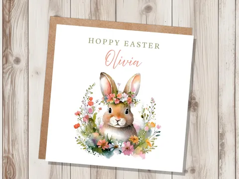 Personalised Kids Easter Bunny Card