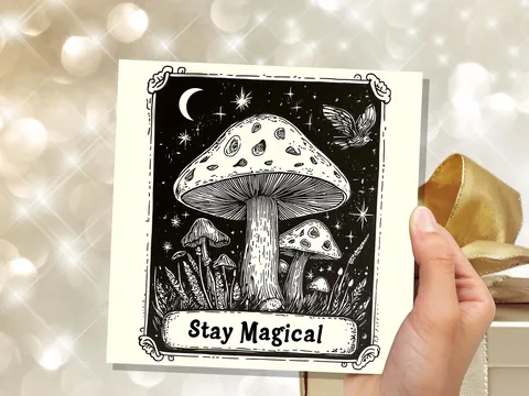Stay Magical Witchy Mushroom Birthday Card - View 6