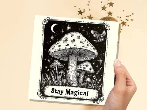 Stay Magical Witchy Mushroom Birthday Card - View 9