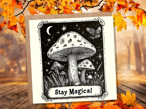 Stay Magical Witchy Mushroom Birthday Card - View 7