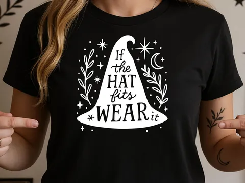 If the Hat Fits Wear It Witch T-Shirt - View 7