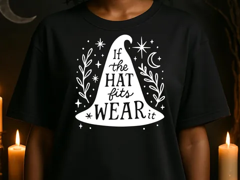 If the Hat Fits Wear It Witch T-Shirt - View 2