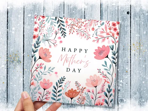 Pink and Mint Floral Mother's Day Card - View 4