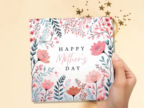 Pink and Mint Floral Mother's Day Card - View 7