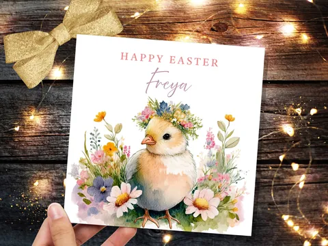 Personalised Easter Chick Greeting Card