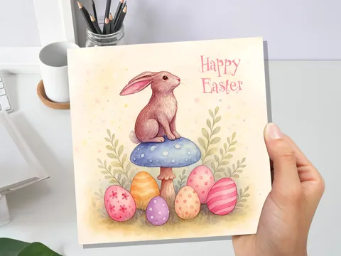 Pastel Easter Bunny Card - View 8