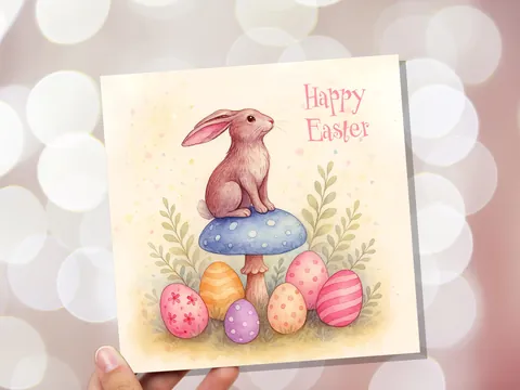 Pastel Easter Bunny Card - View 3