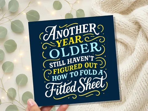 Funny Adulting Birthday Card – Fitted Sheet