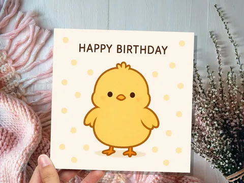 Cute Happy Birthday Chick Card - View 3