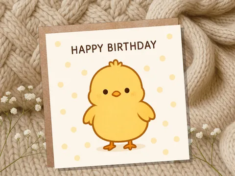 Cute Happy Birthday Chick Card - View 9