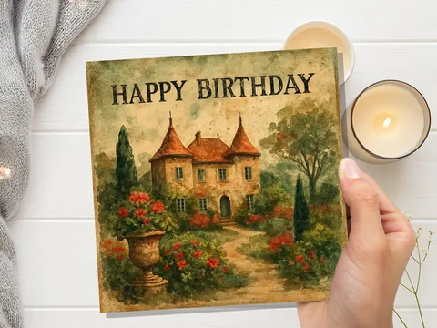 French Chateau Birthday Card - View 8